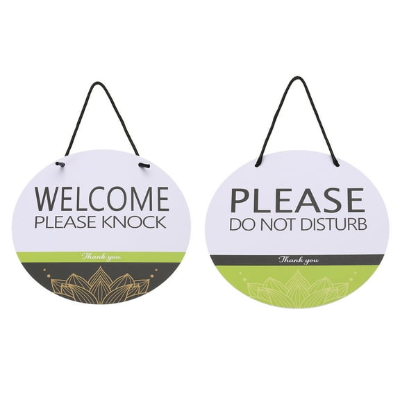 Uxcell Welcome Please Knock Please Do Not Disturb, Green White, 9"x9"