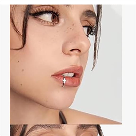 Fashion No Piercing Ring - Gothic Cross Ring - Fake Lip Jewelry for All Genders (1 pc)