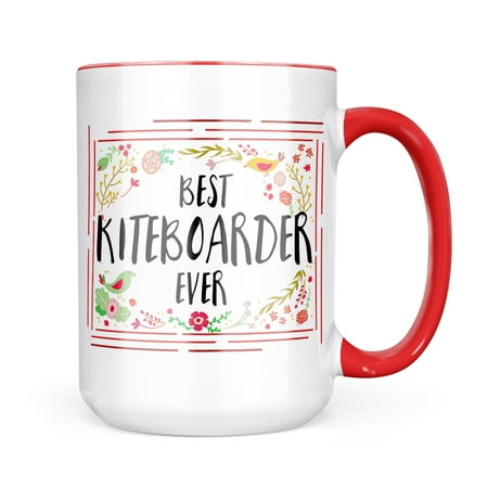 

Neonblond Happy Floral Border Kiteboarder Mug gift for Coffee Tea lovers
