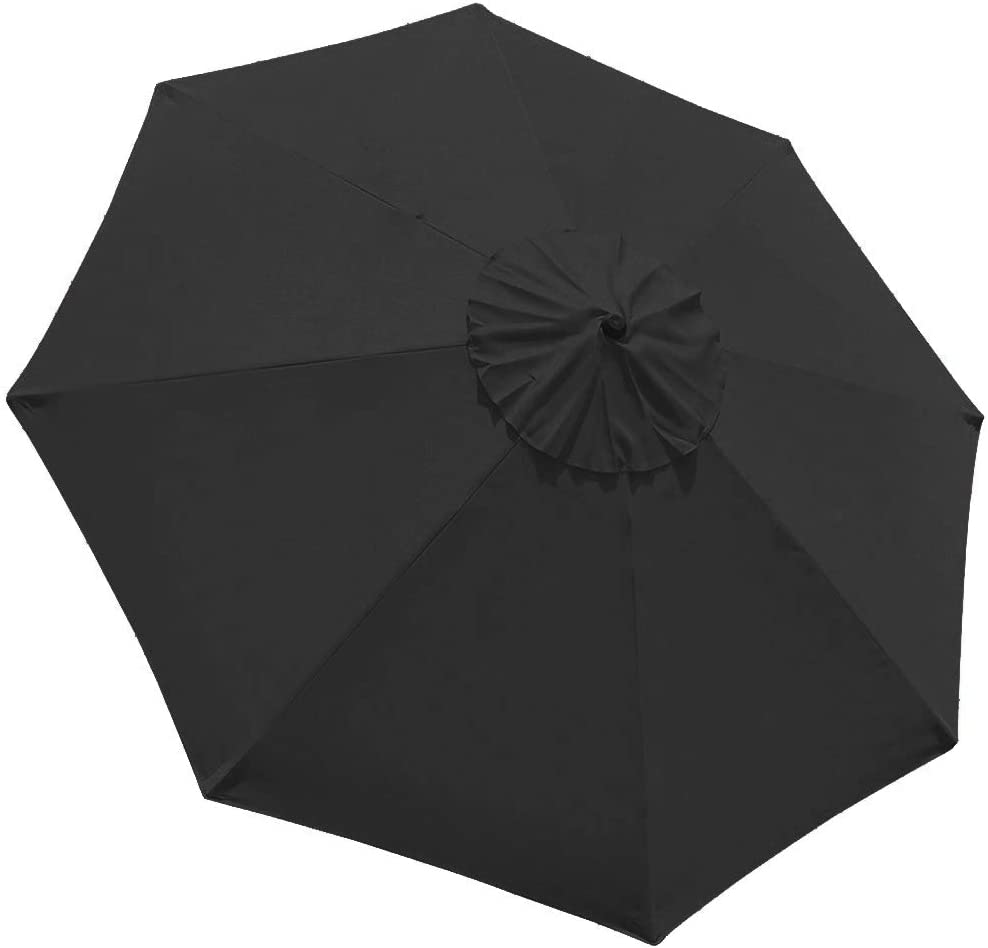 EliteShade 9FT Umbrella Canopy Patio Umbrella Replacement Canopy Cover (Canopy Only) (Black