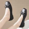 thumbnail image 2 of YOUYEDIAN Loafers for Women Fashion Knit Mesh Slip On Versatile Square Toe Low Heel Flats Casual Bowtie Deco Breathable Dress Shoes, 2 of 5