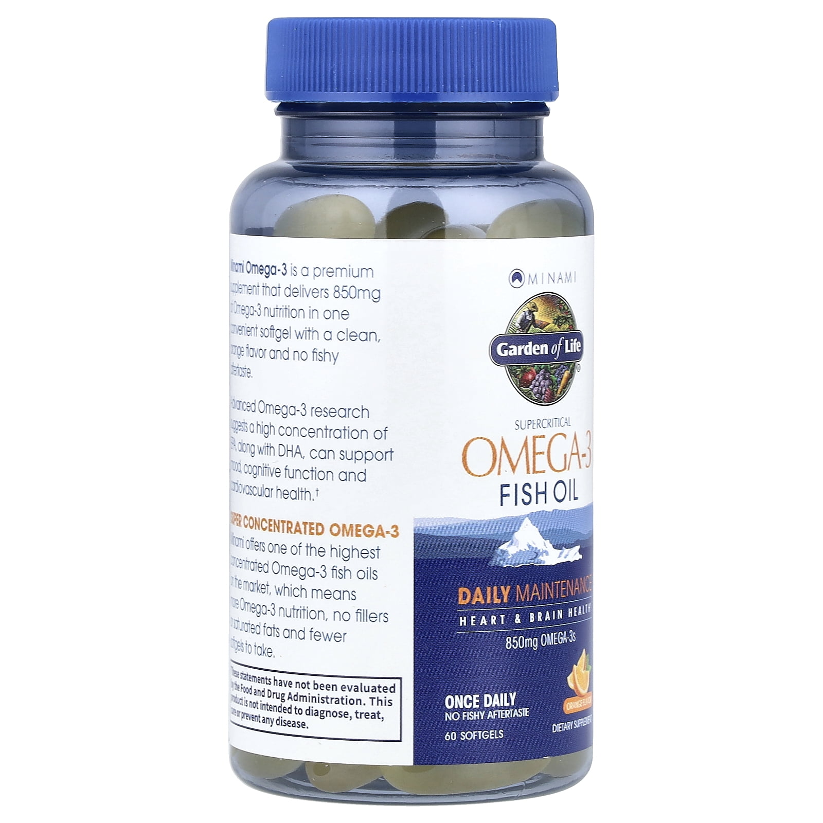 Minami Nutrition Garden of Life®, Supercritical Omega-3 Fish Oil, Orange, 60 Softgels