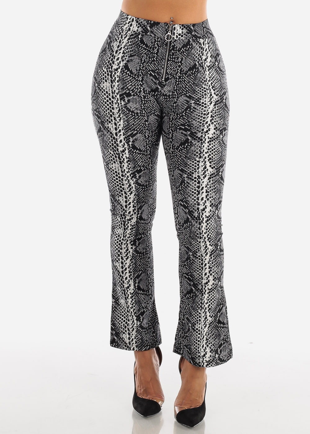 snake print high waisted pants