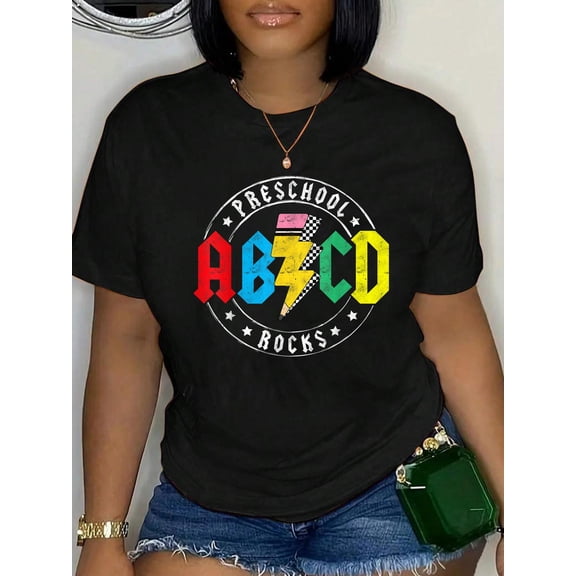 ABCD Preschool Rocks 1st Day Pre-K Teacher Back to School T- T-Shirt