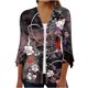thumbnail image 1 of Cárdigan de botones para mujer, chaqueta estampada, chaqueta de cárdigan con cuello y mangas 3/4, chaqueta de cárdigan informal, cárdigan de algodón de imitación para mujer, 1 of 5