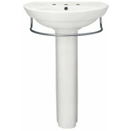 Promenade Suite Pedestal Lavatory - American Standard 0268.800.020 Ravenna Two-Piece Pedestal and Lavatory with Three Faucet Holes (8 Centers), Available in Various Colors