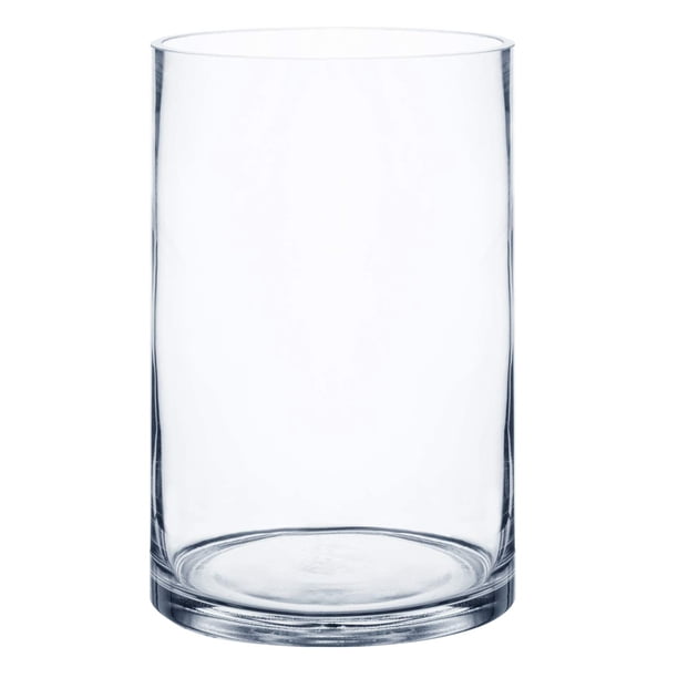 Jarrón de cristal con forma de flor Royal Imports, cilíndrico, 12,7 cm x 17,78 cm