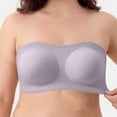 thumbnail image 5 of Byworldtasic Plus Size Strapless Bras for Women Wireless Padded Bandeau Bra Jelly Seamless Non-Slip Invisible Bralette, 5 of 9