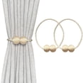 thumbnail image 1 of LAICAIW 2 Pack Embrasses Magnétiques pour Rideaux, Embrasses Décoratives pour Rideaux de Fenêtre (Beige), 1 of 6