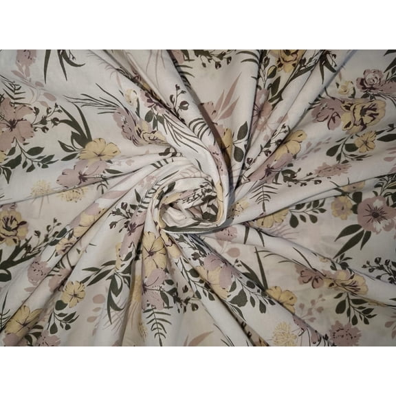 100% Pure Cotton lawn pastel floral printed fabric 58" wide [12873]