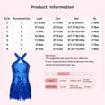 thumbnail image 6 of Zaldita Kids Girls Sleeveless Halter Sequins Latin Salsa Dance Dress Tassel Ballroom Dance Leotard Red 14, 6 of 6