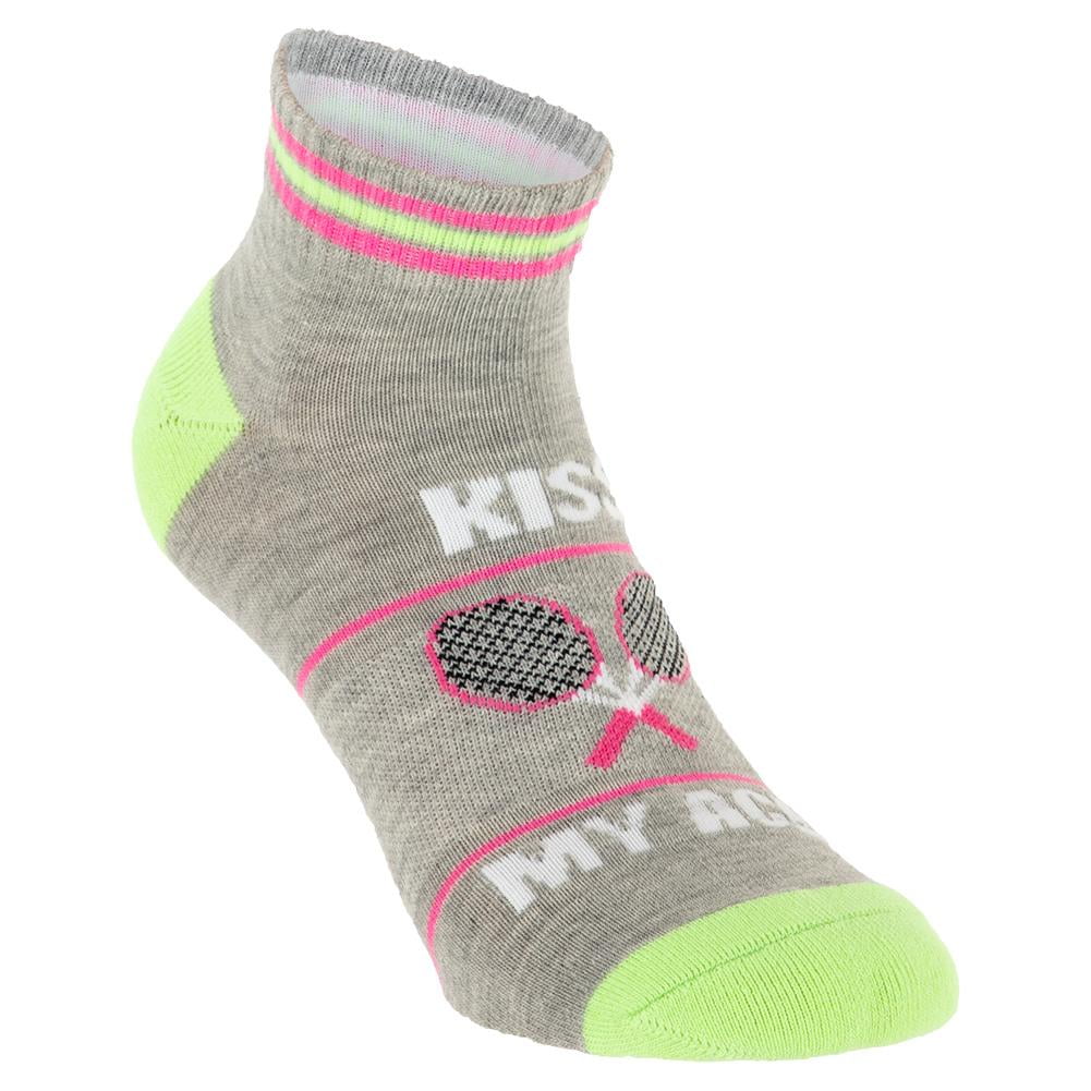 K. Bell Socks - K Bell Socks Women`s Kiss My Ace Tennis Crew Socks Grey ...