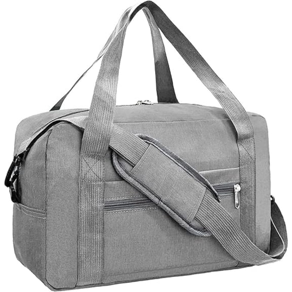 Personal Item Bag 18x14x8 in Underseat Carry-on Luggage foldable Travel Duffle Bag for Airplanes(30L, Dark Grey)