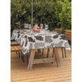 thumbnail image 3 of Outdoor Tablecloth with Umbrella Hole for Patio/Picnic/Party/Camping, Black Cat Waterproof Table Cloth Rectangle Table Cover Washable, Rustic Striped Geometric Abstract (54"x 80"), 3 of 8