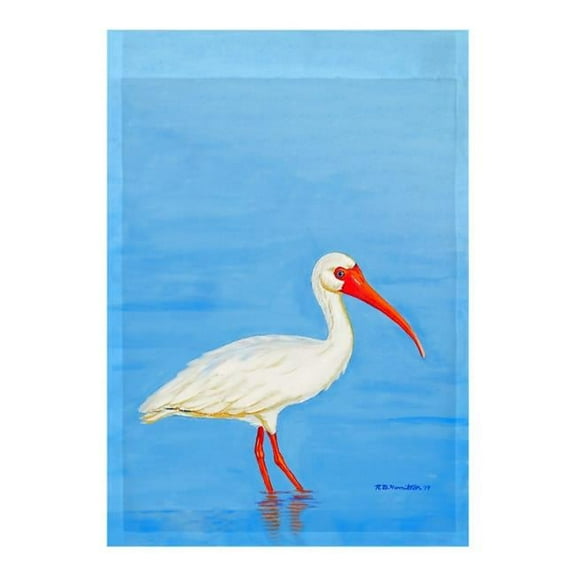 Betsy Drake FL1086 12.5 x 18 in. Posing White Ibis Flag