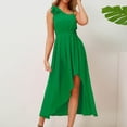 thumbnail image 2 of FAIWAD Robes d'Été pour Femmes 2024 Robe Maxi Irrégulière Asymétrique Sans Manches à Nouer Longue, 2 of 9