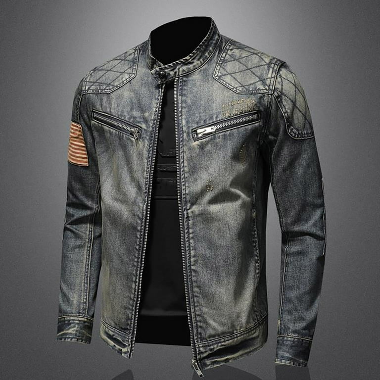土日限定値下げLIDNM SILK DENIM MORTORCYCLE COAT DIESEL Silver Jacket, Diesel Denim Jacket, Y2k Diesel Jacket