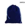 thumbnail image 3 of maskred 50piece Elegant Drawstring Pouch Wedding Favors And Gift Wrapping Jewellery Pouches Drawstring Bag Gift Pouches Blue 13*18, 3 of 6