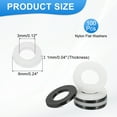 thumbnail image 2 of Uxcell Nylon Flat Washers, Round Flat Plain Washer Plastic Gasket Fastener for Household Faucet Pipe Water Hose White 100 M3 x 3mm ID x 6mm OD, 2 of 7