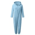thumbnail image 4 of Matching Christmas Pajamas for Family Fluffy Jumpsuit Warm Windproof Romper with Protective Hood Personalized Christmas Pajamas, 4 of 5