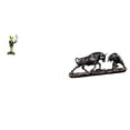 thumbnail image 1 of Figura de escritorio,Estatua de rana camarero,estante,escritorio,decoración del hogar,Estatua de escritorio,Figura decorativa de pelea de toros y osos,Colecciones de esculturas de, 1 of 8