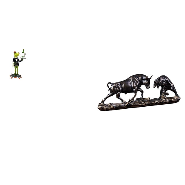Figura de escritorio,Estatua de rana camarero,estante,escritorio,decoración del hogar,Estatua de escritorio,Figura decorativa de pelea de toros y osos,Colecciones de esculturas de