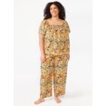 thumbnail image 4 of Joyspun Women's Smocked Gauze Sleep Top, Sizes S to 3X, 4 of 6