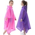 thumbnail image 1 of Poncho de Pluie pour Enfants Imperméable Réutilisable Imperméable en EVA Taille Unique Manteaux de Pluie pour Enfants, 1 of 6