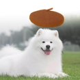 thumbnail image 3 of Dog Cat Beret Wool Yard Hat Durable Adjustable 5.1 inch Elastic Rope Costume Warm Brown, 3 of 9