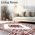 thumbnail image 2 of ODIKA 5'x7' Machine Washable Non-Slip Area Rug, Luxurious Paisley Swirl Motif Special Occasion High Traffic Rug with Pad, Brown, 731285, 2 of 8