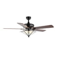 thumbnail image 2 of JONATHAN Y Moravia 52" 5-Light Farmhouse Rustic Iron Star Shade LED Ceiling Fan With Remote, Black, 2 of 8