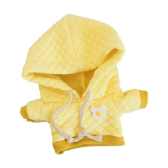 Mornei Dolls Clothes Accessories Costume Handmade Garment Casual Outfits for 20cm Dolls Yellow Hoodie