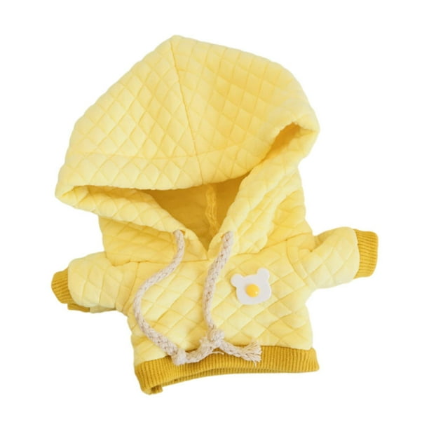 Ropa para muñecas, accesorios, disfraces, ropa en miniatura para muñecas de 20 cm, muñecas de niño Sudadera con capucha amarilla
