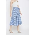 thumbnail image 3 of Women Skirts Stripes A- Line Midi Skirt for Ladies Knee Length Skirts Comfortable Casual Office Wear Online, 3 of 7