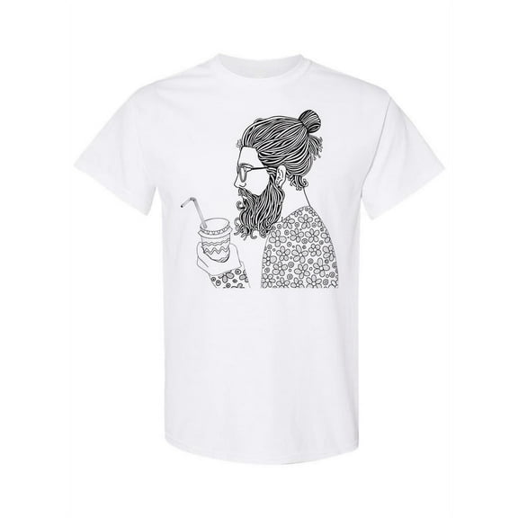 Bearded Man With Coffee T-Shirt Women -Image by Shutterstock, Female x-Large
