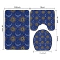 thumbnail image 3 of Blue Sun Moon Constellation Pattern Bathroom Rugs Sets 3 Piece,Toilet Cover Set,Absorbent Non Slip Bathroom Mats Sets with U-Shaped Contour Rug Toilet Rug Set, 3 of 5