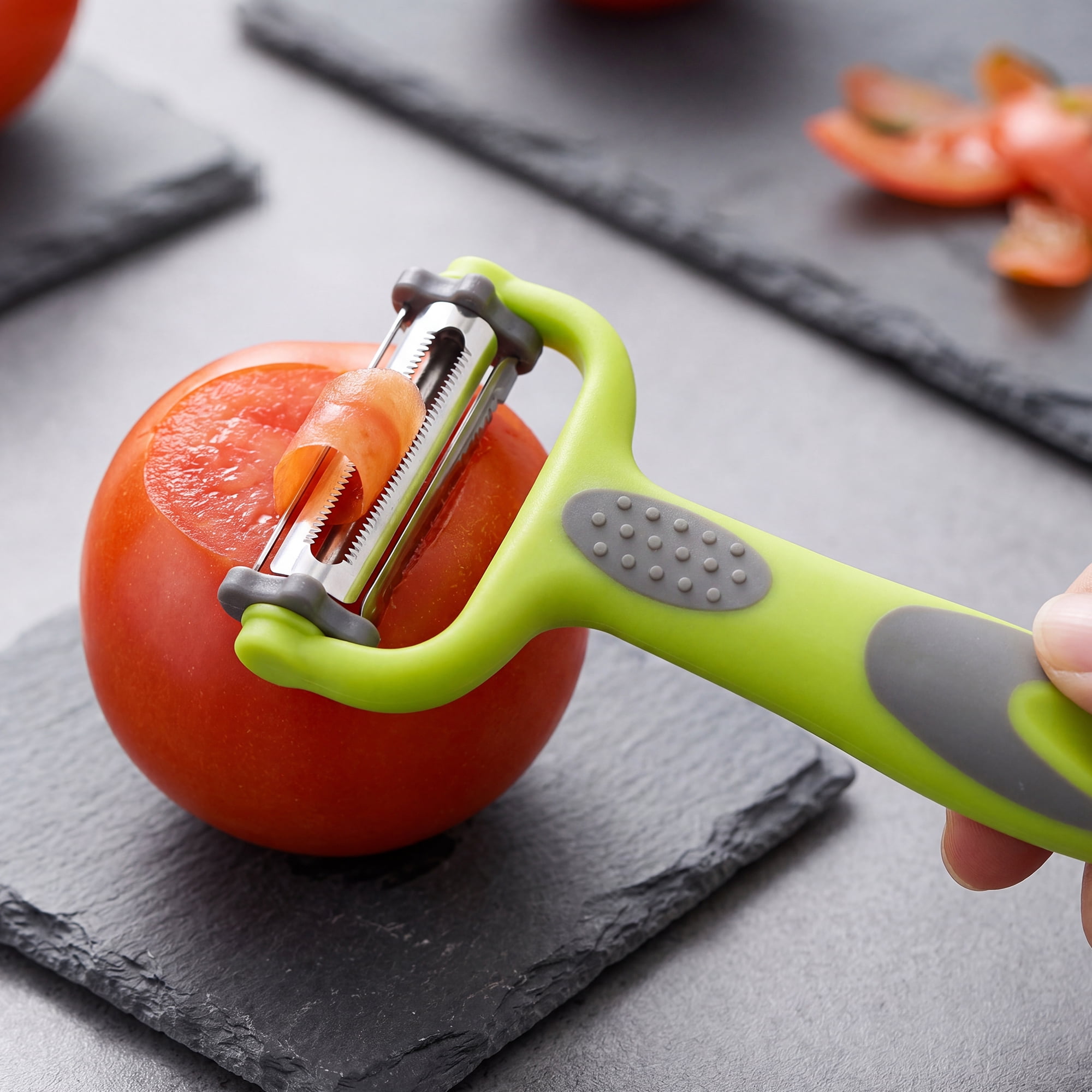Unique Bargains Vegetable Peeler with Protective Cover and Ergonomic Handle Green 3Pcs