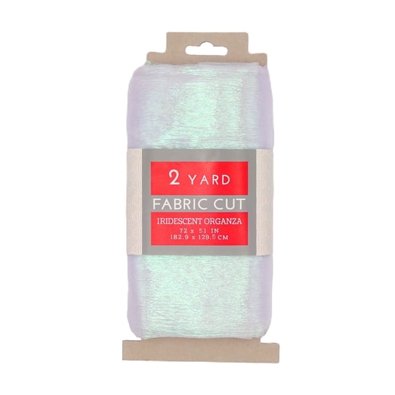 Shason Textile 55" Nylon Iridescent Solid Organza 2 Yards Precut Fabric, White