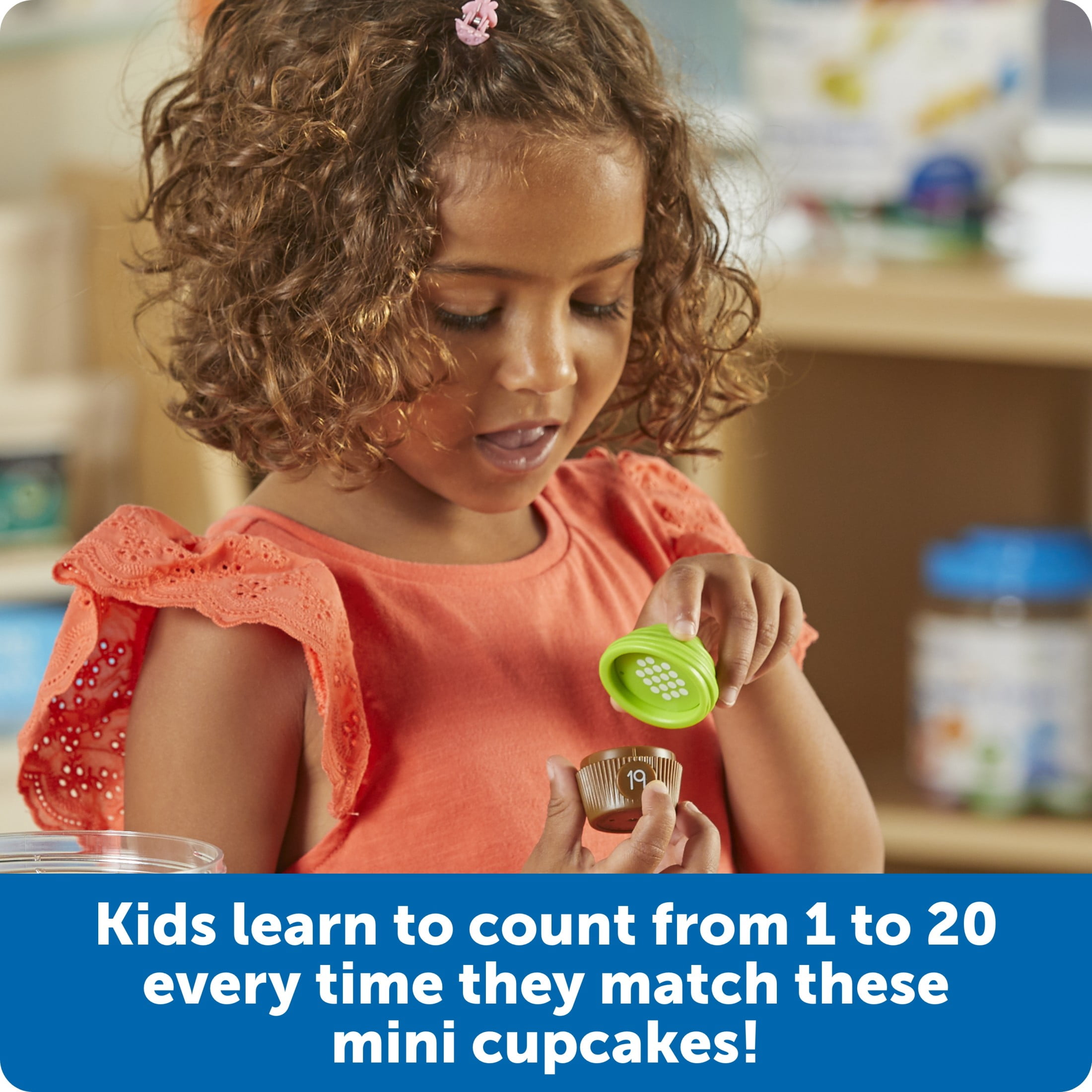 Learning Resources Mini Counting Cupcakes Birthday Cake Toy Counting Toy Play Food Ages 3 and up