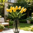 thumbnail image 6 of Artificial Tulips Rustic-Style Faux Stems - Decorative Blooms for Floral Arrangements, Wedding Photography Prop, Yellow, Ccwuwei, 6 of 6