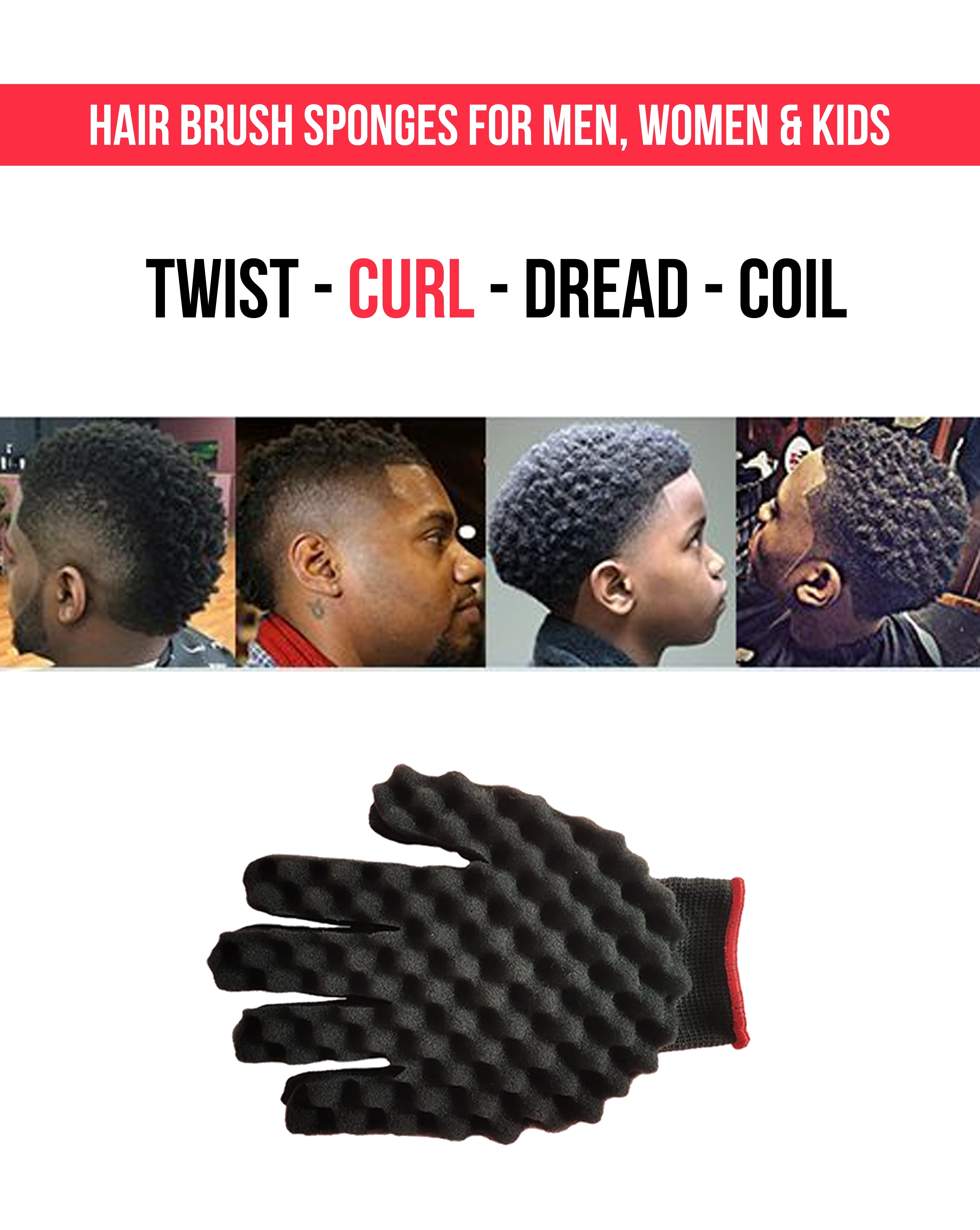 Hair Twist Schwamm – 2-seitig Mit Großen/kleinen Löchern Für Locken, Dreads & Waves