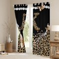thumbnail image 3 of Manfei Butterfly Alphabet K Blackout Curtains Pack of 2 (52x63 Each),Black Brown, 3 of 6