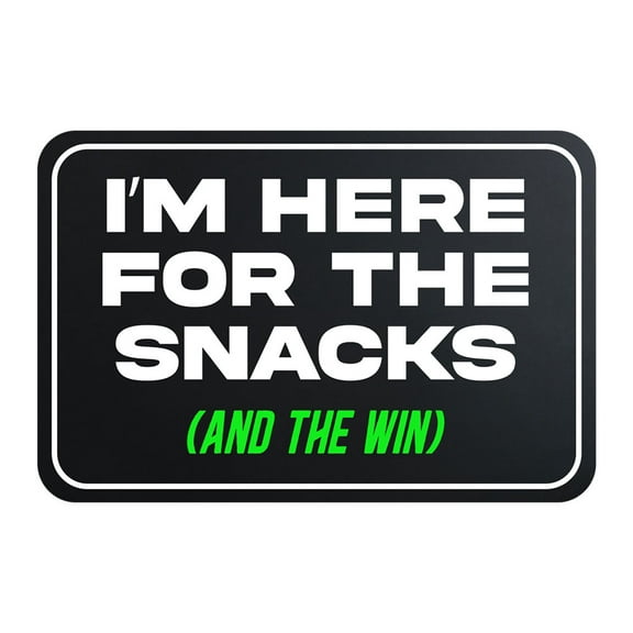 Classic Framed Plus I’m Here for the Snacks (and the Win) Door or Wall Sign | Funny Sporty Teen - Large