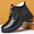 thumbnail image 6 of Mepaouo Mens Winter Leather Boots Waterproof Fleece Lined Non Slip Business Casual Oxfords(Black,9), 6 of 9