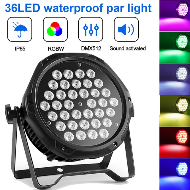 IP65 Waterproof Par Light 36 PCS RGB 3-IN-1 LED Stage Light DMX Control Party Wash Light Strobe Effect DJ Light for Christmas Disco Club Wedding Bar