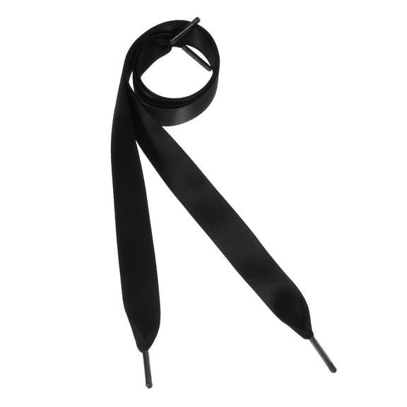 HEMOTON Black Ribbon Shoelaces for Shoes Use Fashion Lightweight Flat Shoelace with Proper Length 0.7M