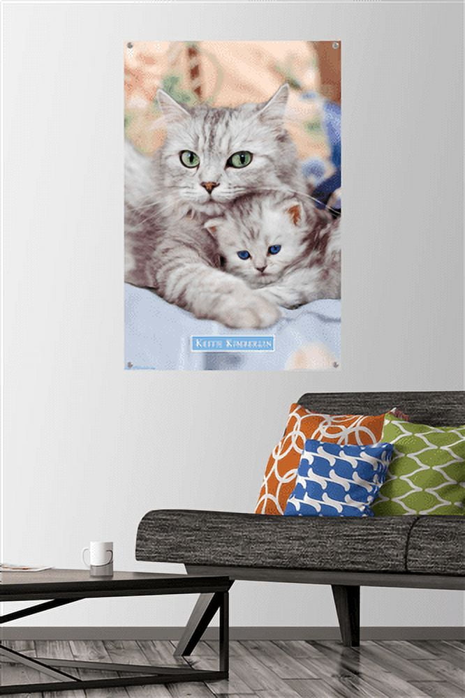 Keith Kimberlin - Momma and Kitten Wall Poster with Push Pins, 22.375" x 34"