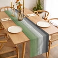 thumbnail image 3 of Sage Green Gray Ombre Table Runner - 60 Inch Long, Kitchen Dining Table Runner Dresser Scarves, Vintage Country Wooden Farmhouse Decor for Coffee Tables Wedding Party Banquet, 3 of 8
