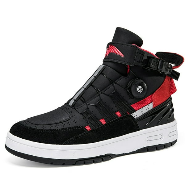Botas de moto y zapatos de moto para todas las estaciones para hombre y mujer.,Negro rojo,42