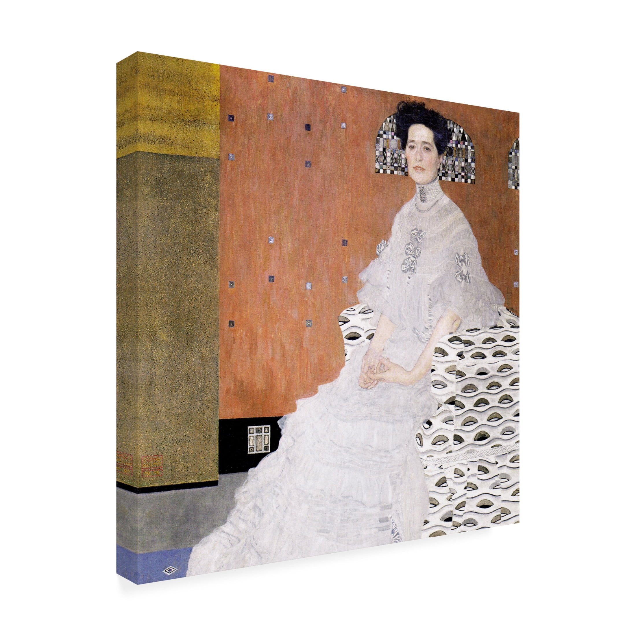 Canvas Wall Art - Pictufy  'Bildnis Fritza Riedler 1906' Wall Art for Living Room, Bedroom, or Office Décor by Trademark Fine Art - 14 x 14 Inches